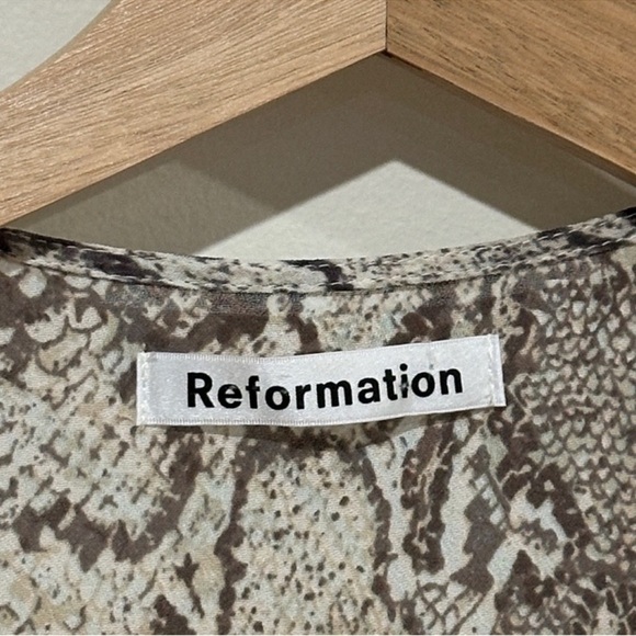 Reformation Monica Wrap Dress SnakeSkin Print - Picture 5 of 6